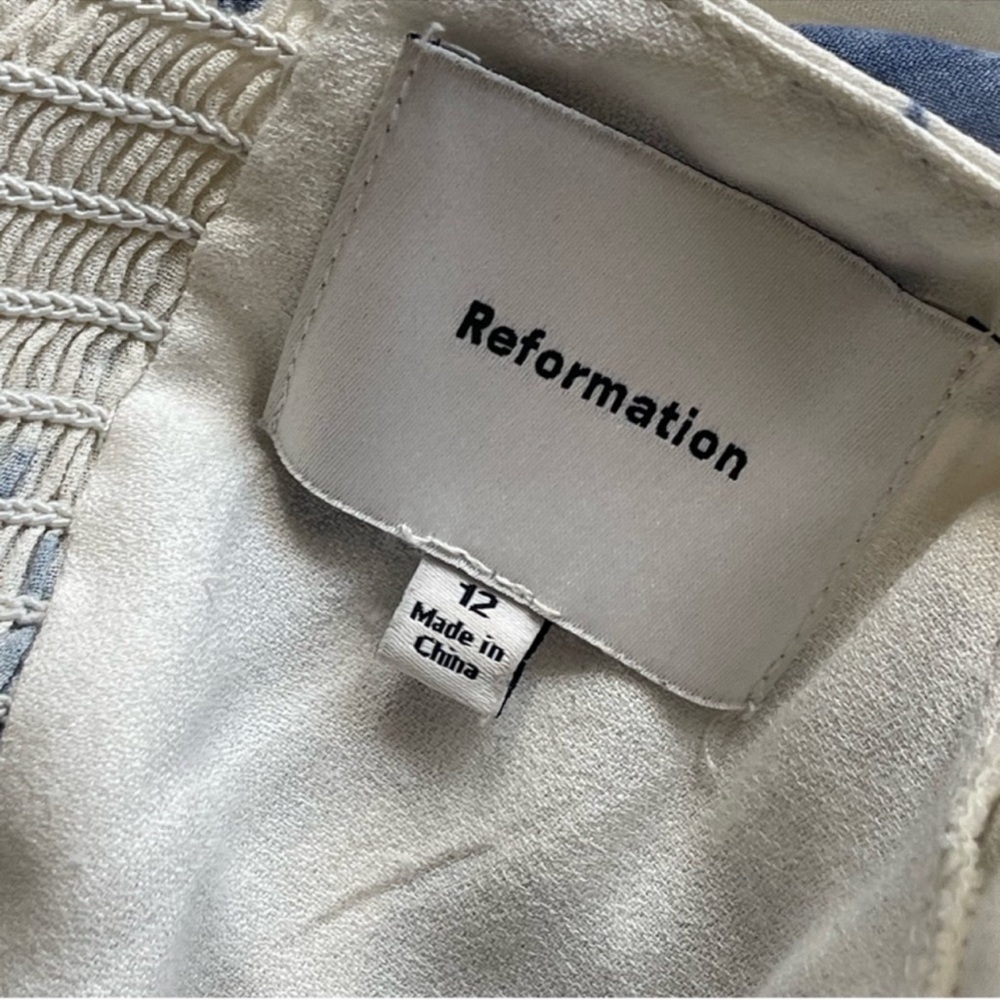 Reformation Cream and Blue Floral Mini Dress - Picture 13 of 14